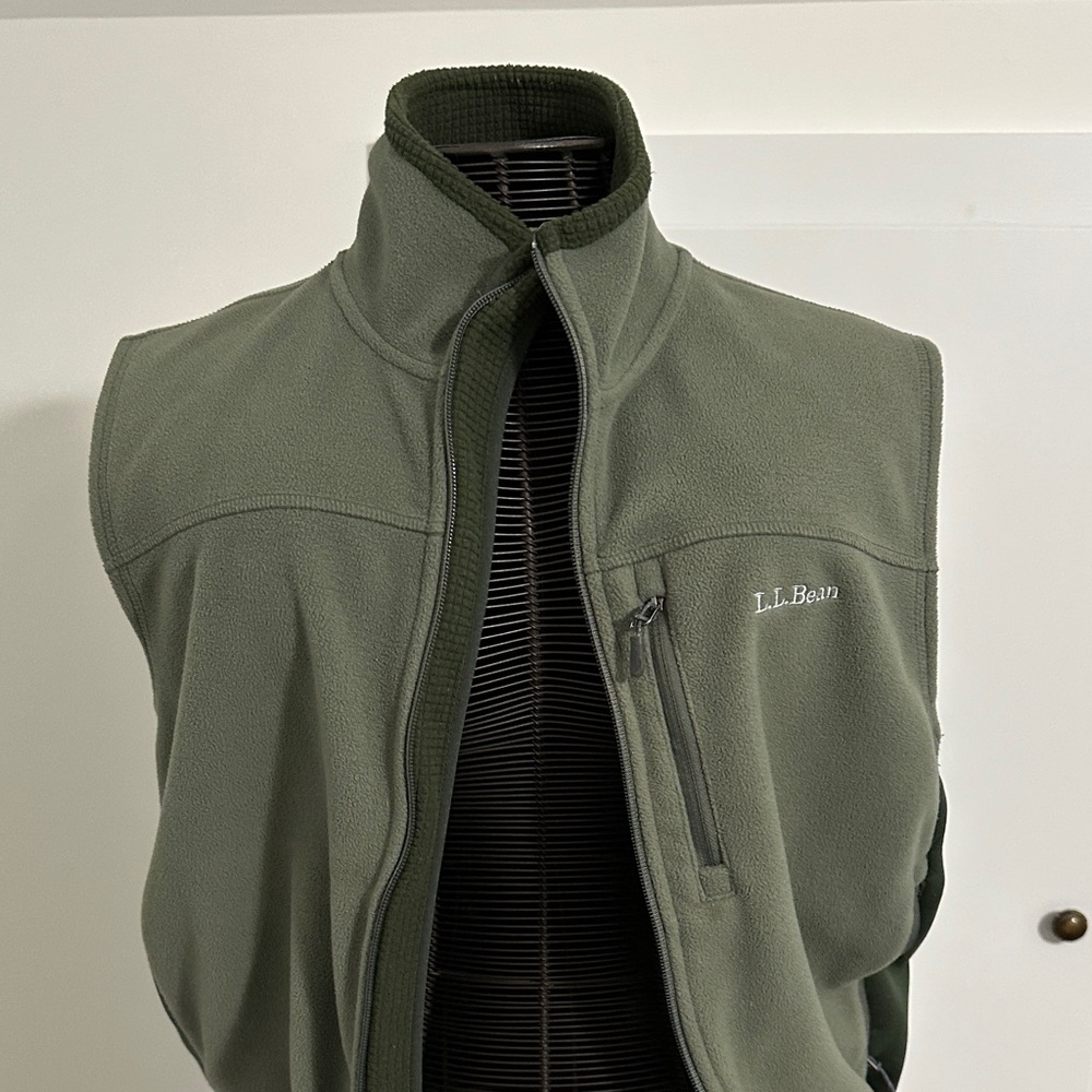 L.L. Bean Men's Olive Fleece Vest